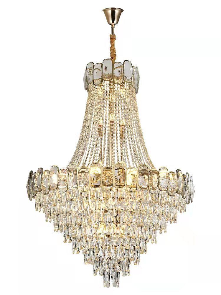 Foyer Staircase Chandelier Luxury K9 Crystal Ceiling Light For Living Room / Hallway-Nobipets