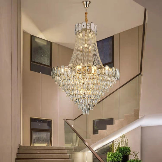 Foyer Staircase Chandelier Luxury K9 Crystal Ceiling Light For Living Room / Hallway-Nobipets