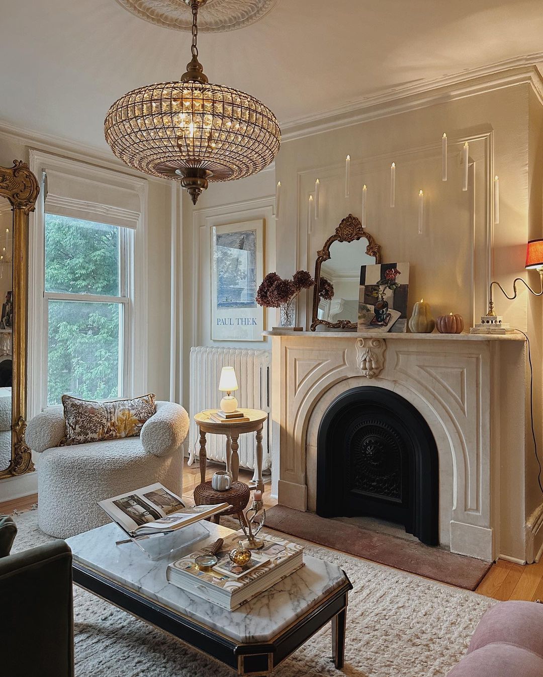 French Empire Vintage Bead Ellipsoid Crystal Chandelier for Living Room/Bedroom-Nobipets