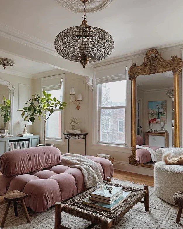 French Empire Vintage Bead Ellipsoid Crystal Chandelier for Living Room/Bedroom-Nobipets