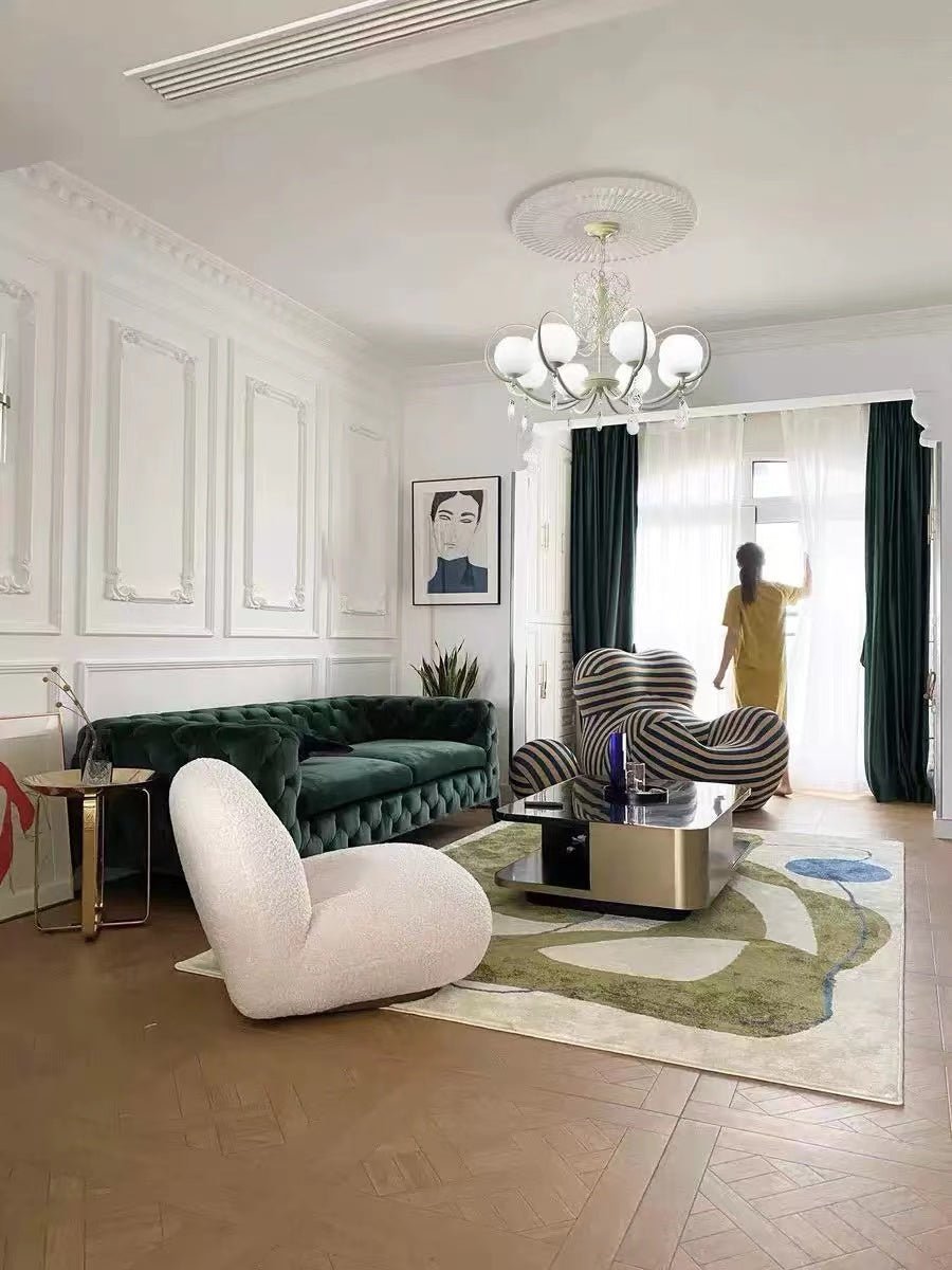 French Modern Minimalist Cream Style Dome Chandelier for Living Room/Bedroom-Nobipets