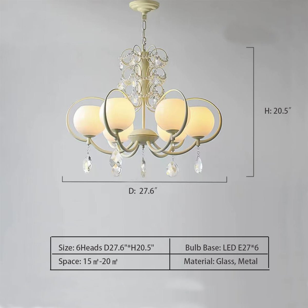 French Modern Minimalist Cream Style Dome Chandelier for Living Room/Bedroom-Nobipets