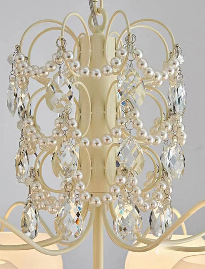 French Modern Minimalist Cream Style Dome Chandelier for Living Room/Bedroom-Nobipets