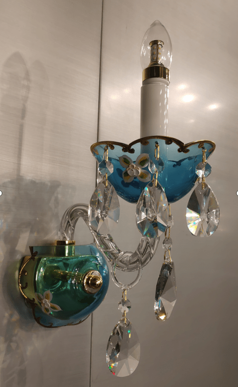 French Romantic Blue Crystal Designer Chandelier Modern Art Candle Branch Light Fixture For Bedroom/Living Room/Dining Room-Nobipets