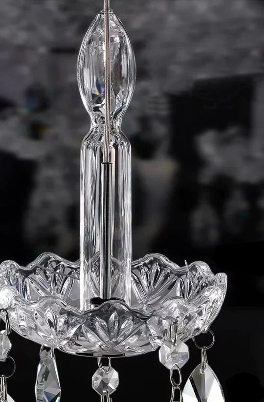 French Romantic Candle Crystal Chandelier White Modern Art Creative Pendant Light For Living Room/Dining Room/Bedroom-Nobipets