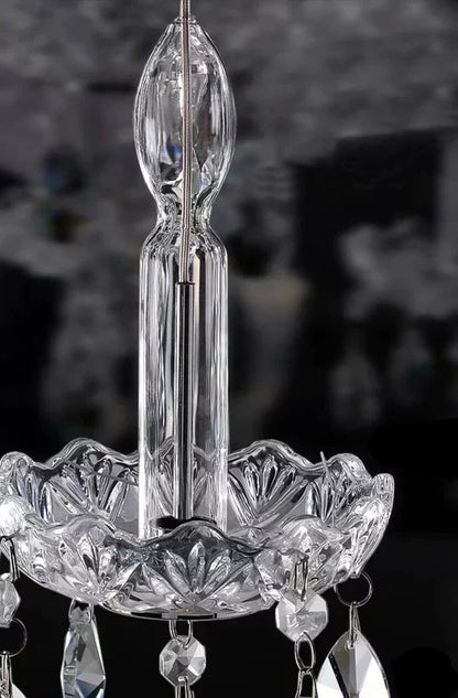 French Romantic Candle Crystal Chandelier White Modern Art Creative Pendant Light For Living Room/Dining Room/Bedroom-Nobipets