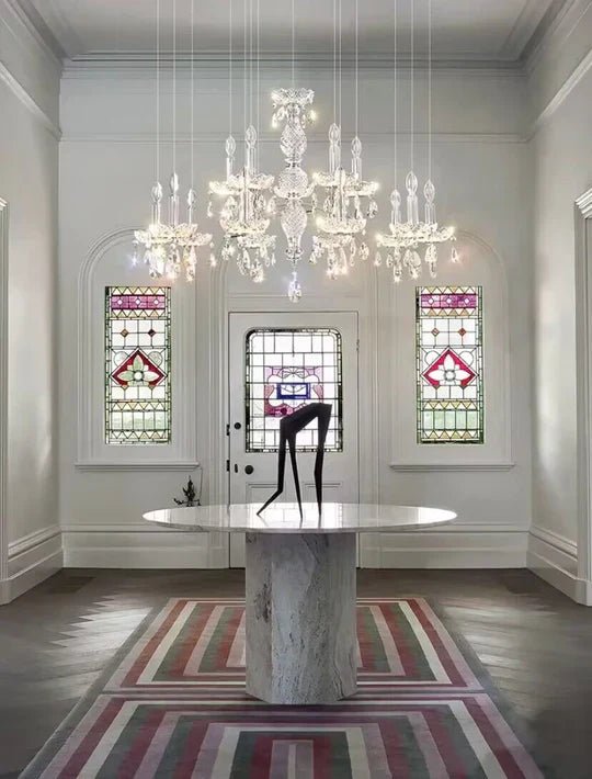 French Romantic Candle Crystal Chandelier White Modern Art Creative Pendant Light For Living Room/Dining Room/Bedroom-Nobipets