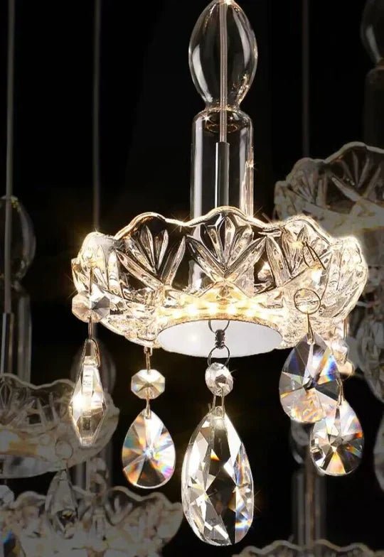 French Romantic Candle Crystal Chandelier White Modern Art Creative Pendant Light For Living Room/Dining Room/Bedroom-Nobipets