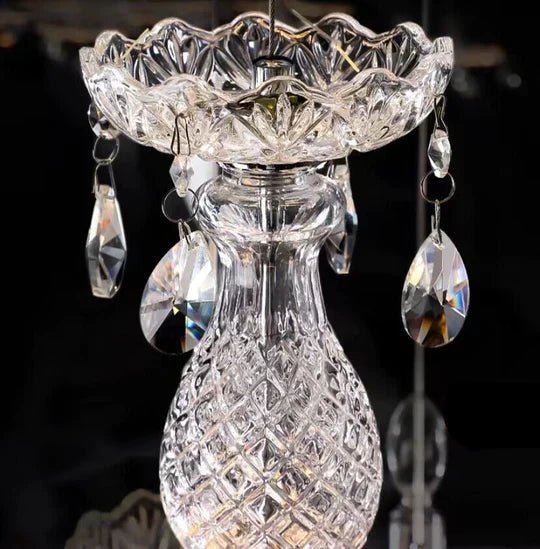 French Romantic Candle Crystal Chandelier White Modern Art Creative Pendant Light For Living Room/Dining Room/Bedroom-Nobipets