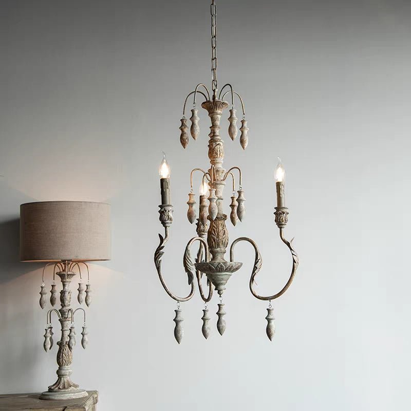 French Vintage Candle Chandelier for Living Room/Bedroom-Nobipets