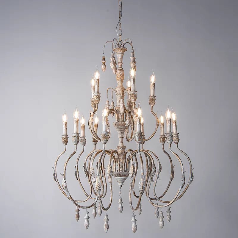 French Vintage Candle Chandelier for Living Room/Bedroom-Nobipets