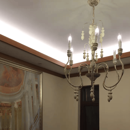 French Vintage Candle Chandelier for Living Room/Bedroom-Nobipets