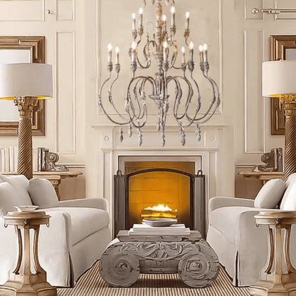 French Vintage Candle Chandelier for Living Room/Bedroom-Nobipets