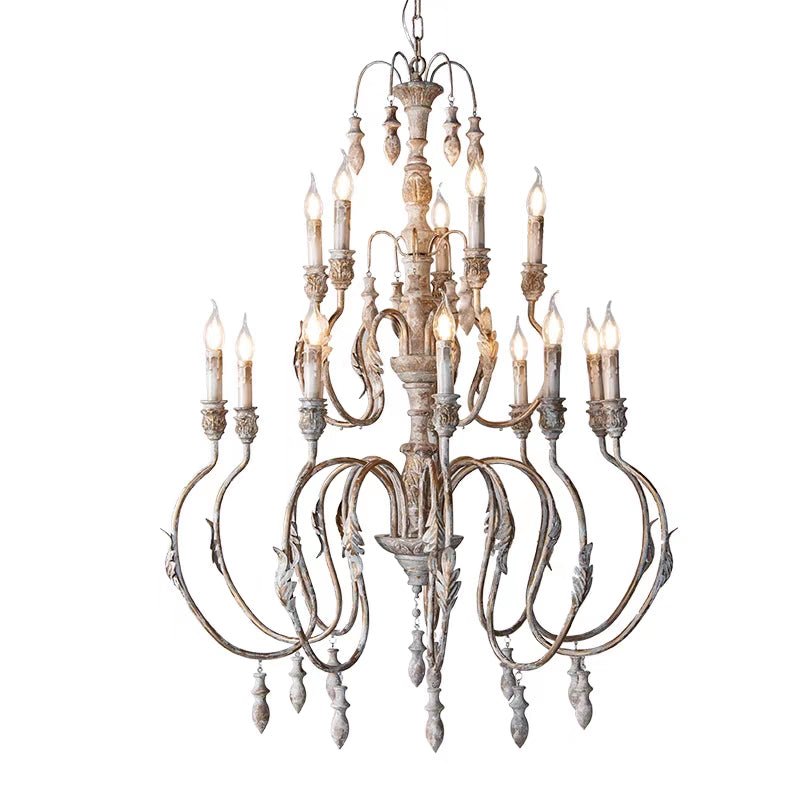 French Vintage Candle Chandelier for Living Room/Bedroom-Nobipets