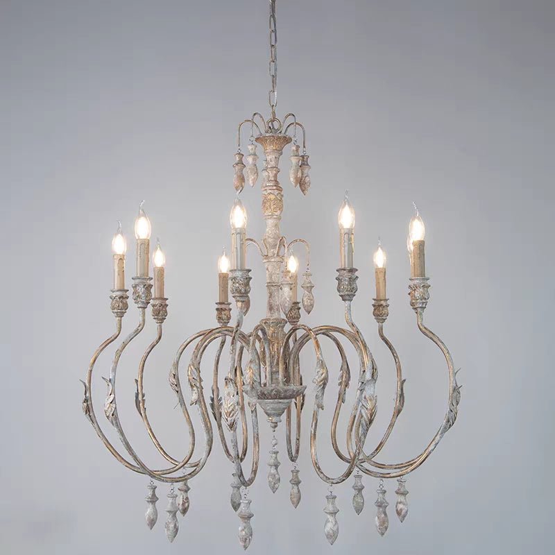 French Vintage Candle Chandelier for Living Room/Bedroom-Nobipets