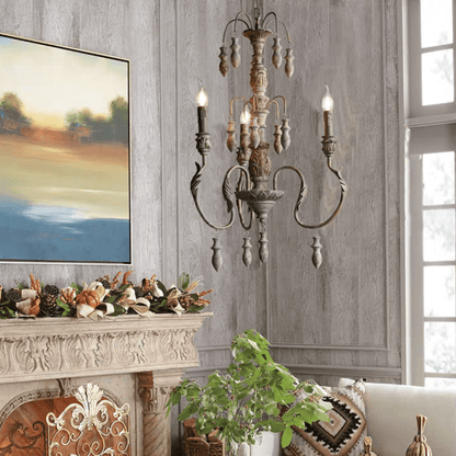 French Vintage Candle Chandelier for Living Room/Bedroom-Nobipets
