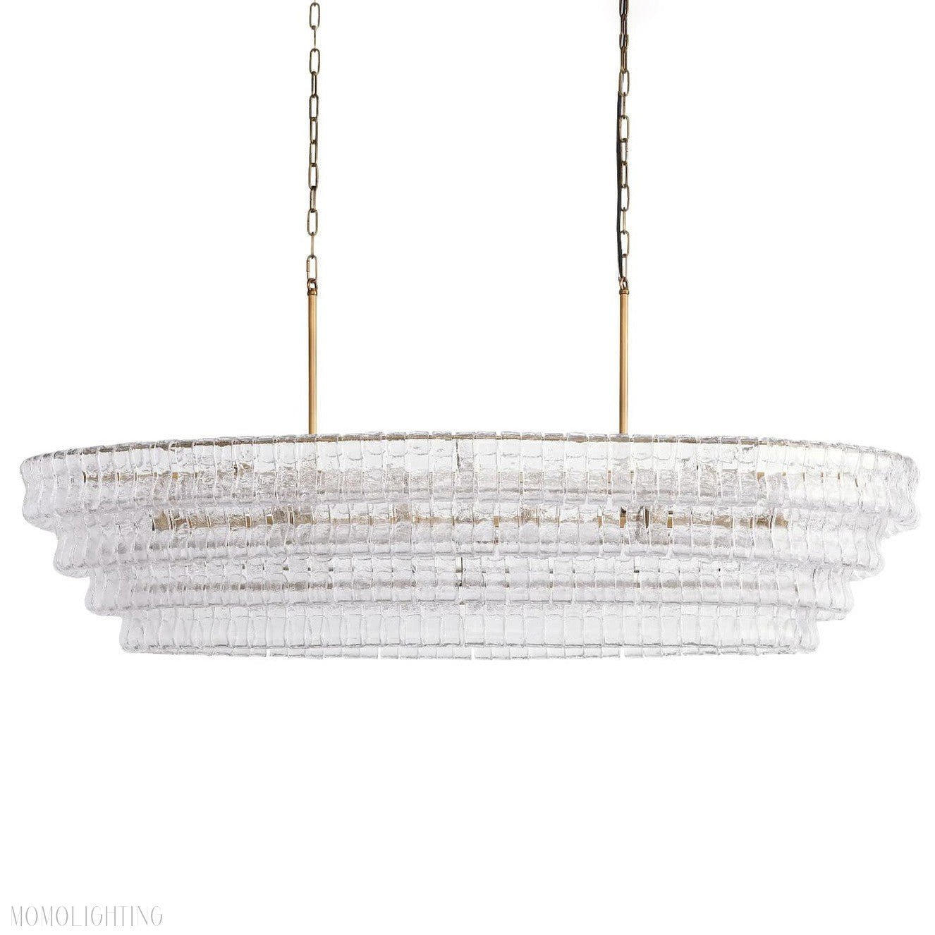 Ghiaccio Art Glass Oval Chandelier 54"/65"-Nobipets