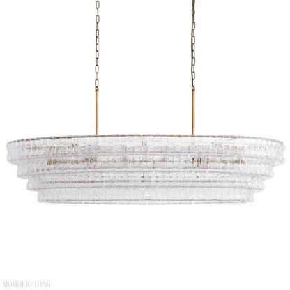 Ghiaccio Art Glass Oval Chandelier 54"/65"-Nobipets