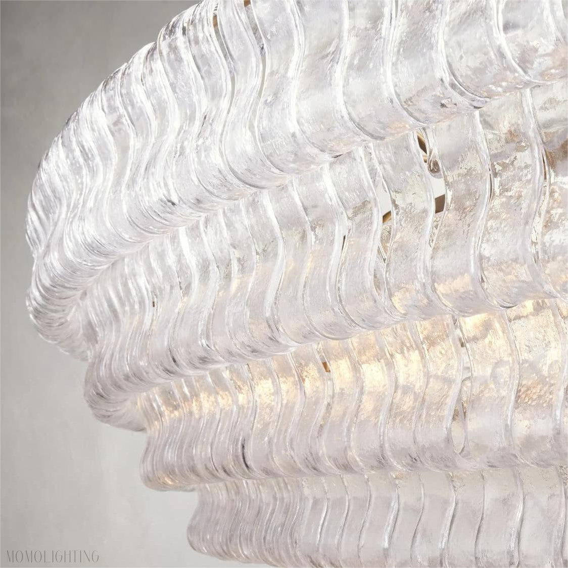 Ghiaccio Art Glass Oval Chandelier 54"/65"-Nobipets