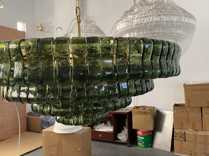 Ghiaccio Green Class Round Chandelier 24"36"48"60"