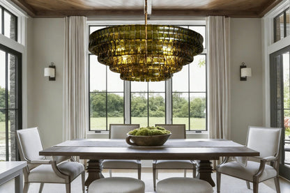 Ghiaccio Green Class Round Chandelier 24"36"48"60"