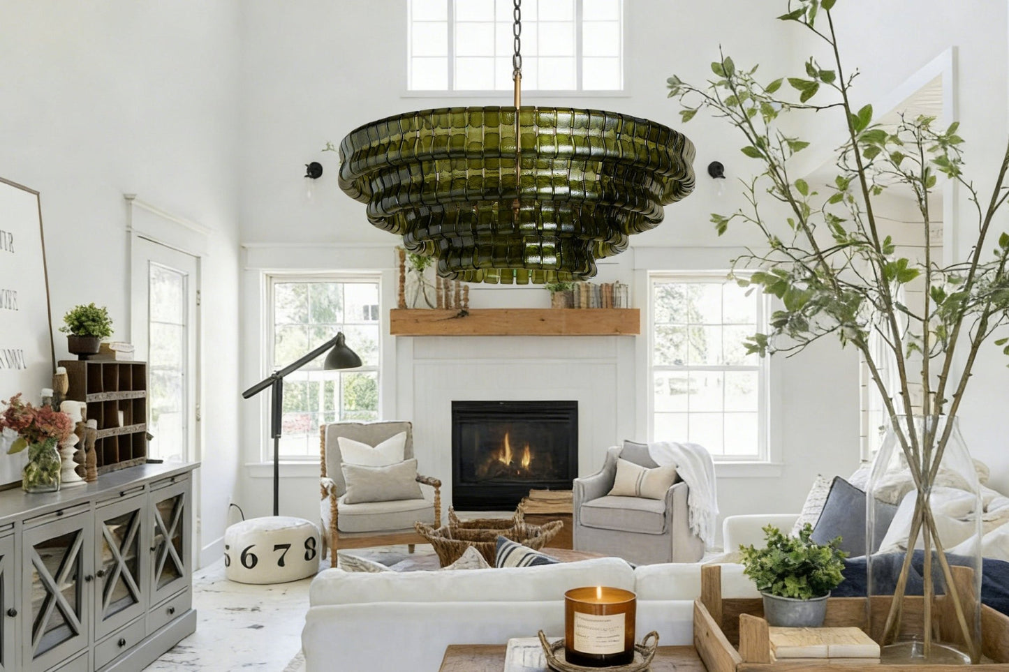 Ghiaccio Green Class Round Chandelier 24"36"48"60"