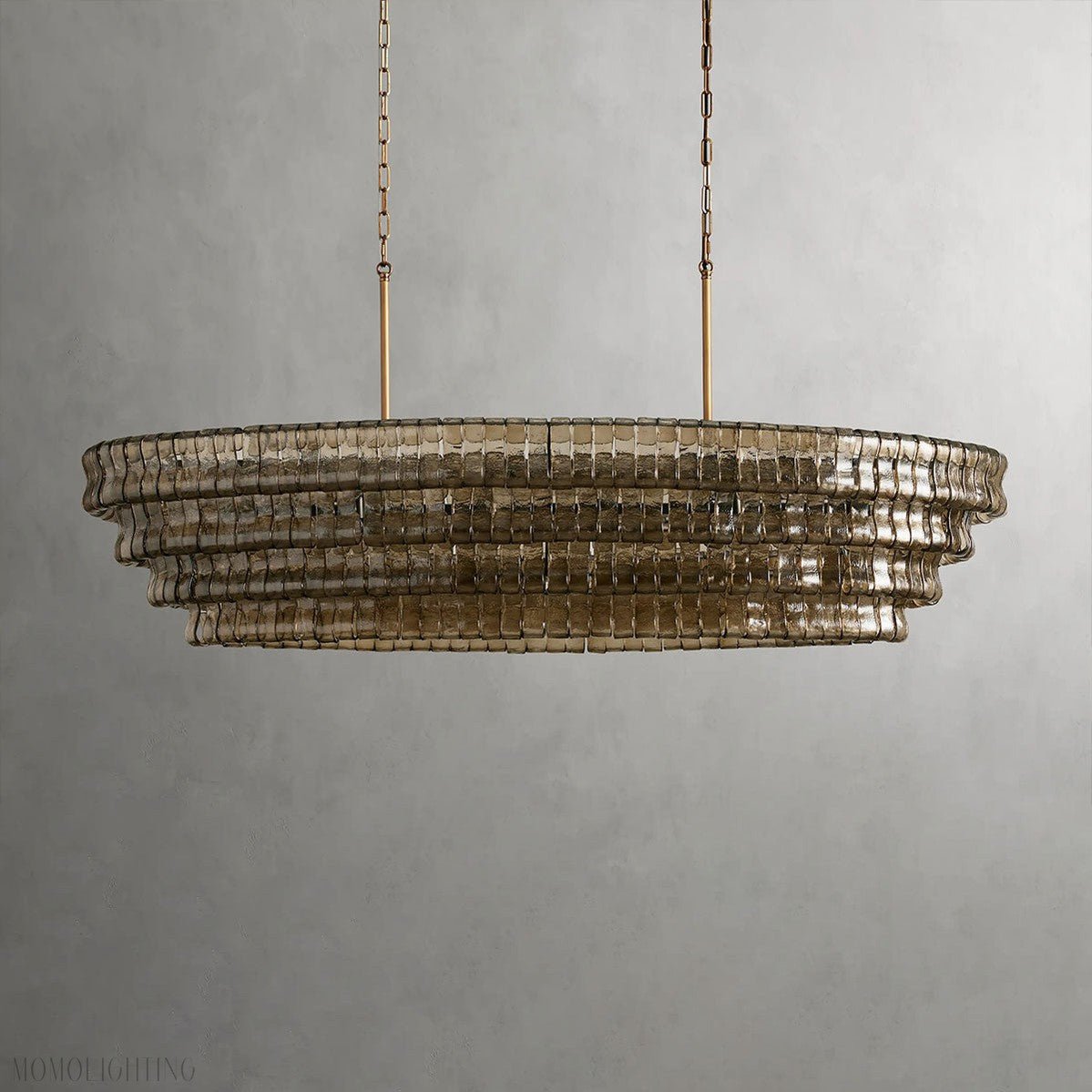 Ghiaccio Oval Art Glass Chandelier For Kitchen Dining Room 54"/65"-Nobipets