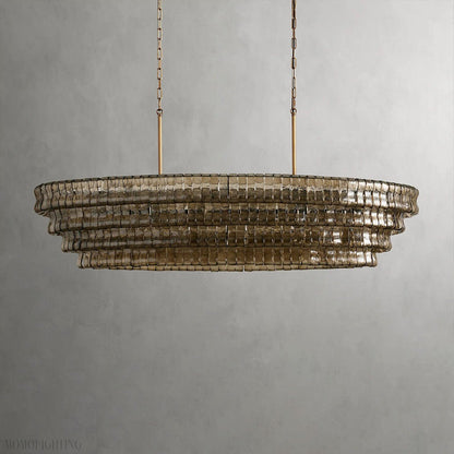 Ghiaccio Oval Art Glass Chandelier For Kitchen Dining Room 54"/65"-Nobipets