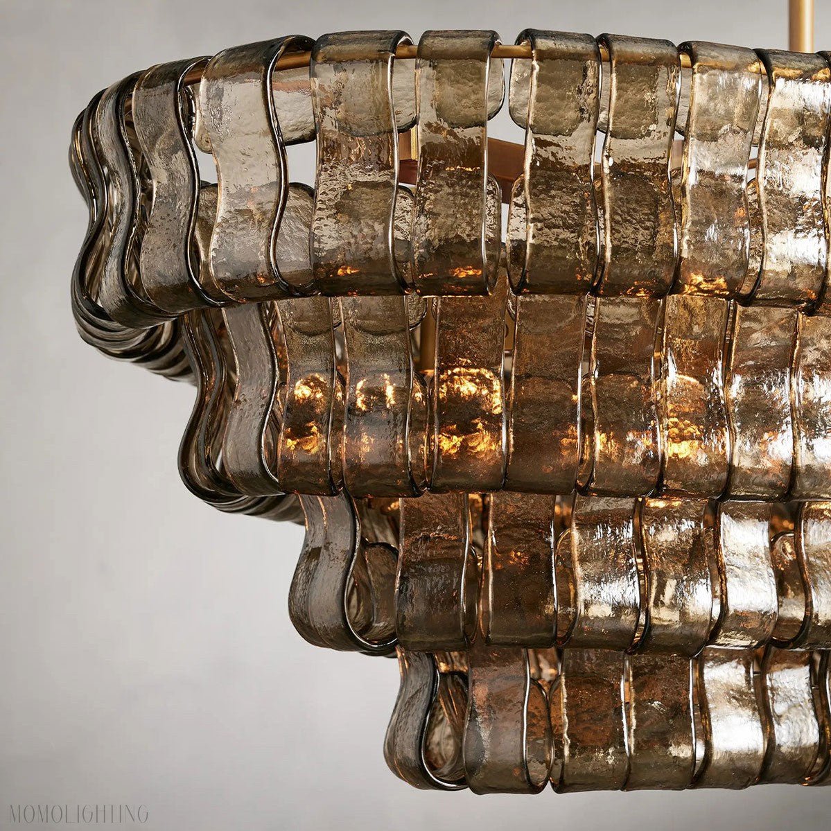 Ghiaccio Oval Art Glass Chandelier For Kitchen Dining Room 54"/65"-Nobipets
