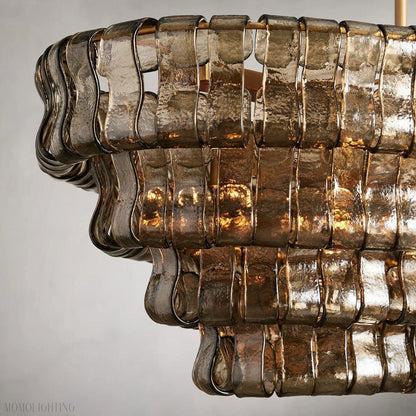 Ghiaccio Oval Art Glass Chandelier For Kitchen Dining Room 54"/65"-Nobipets