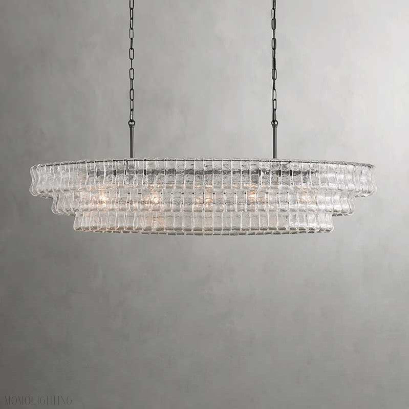 Ghiaccio Oval Art Glass Chandelier For Kitchen Dining Room 54"/65"-Nobipets