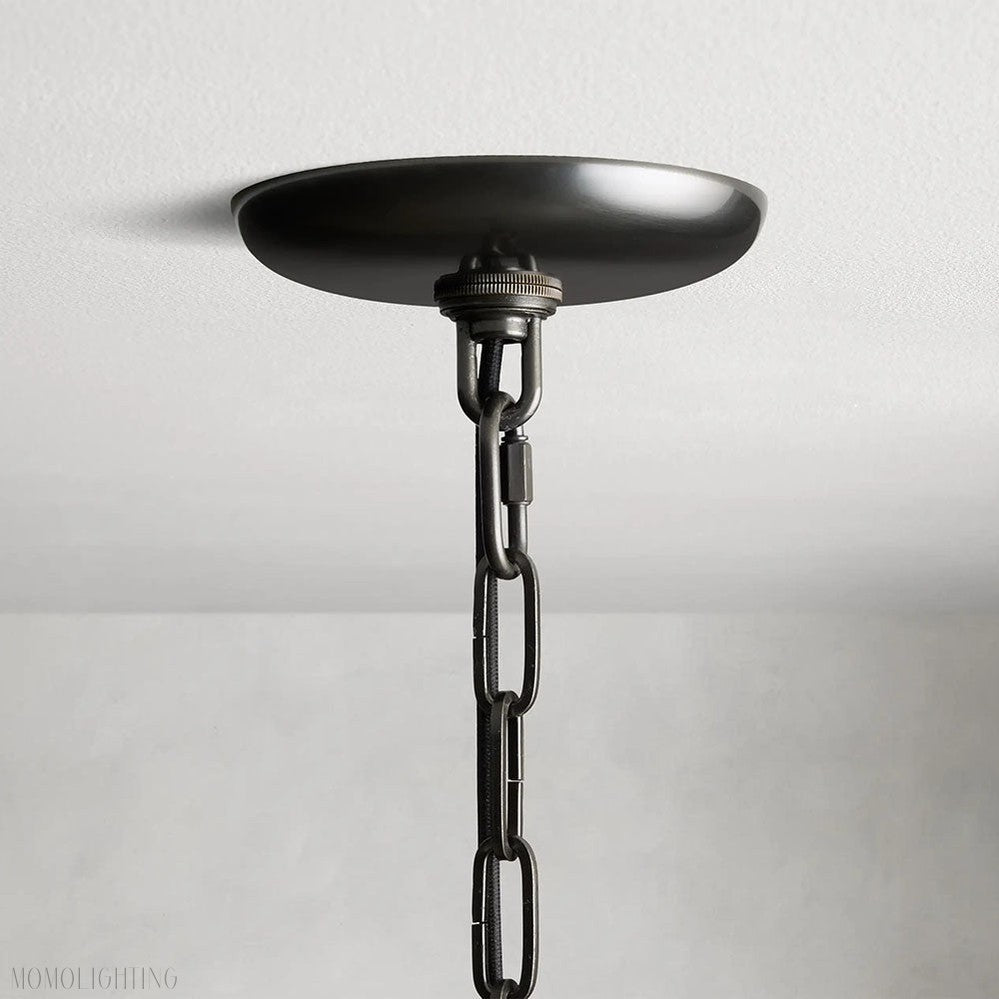 Ghiaccio Round Chandelier in Glass Brass 36"-Nobipets