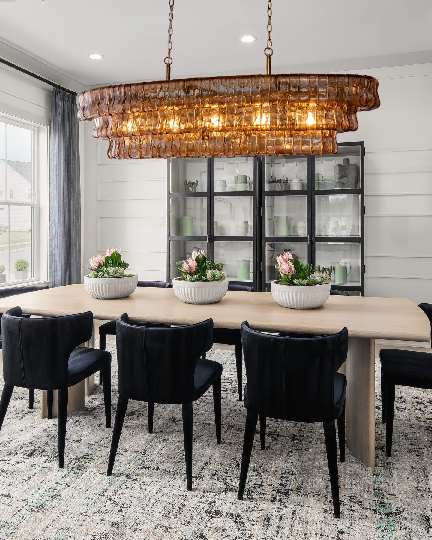 Ghiaccio Smoke Class Oval Chandelier 54" 65"