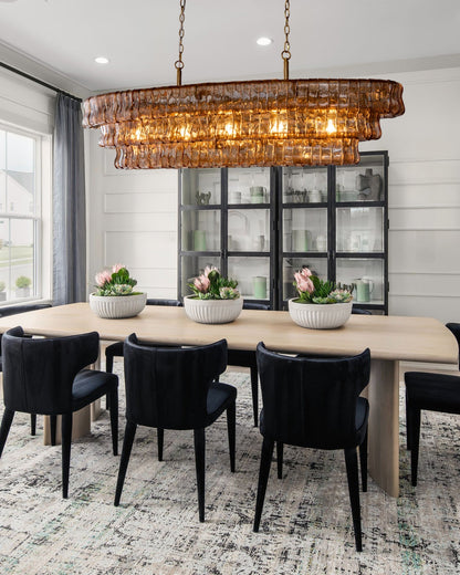 Ghiaccio Smoke Class Oval Chandelier 54" 65"