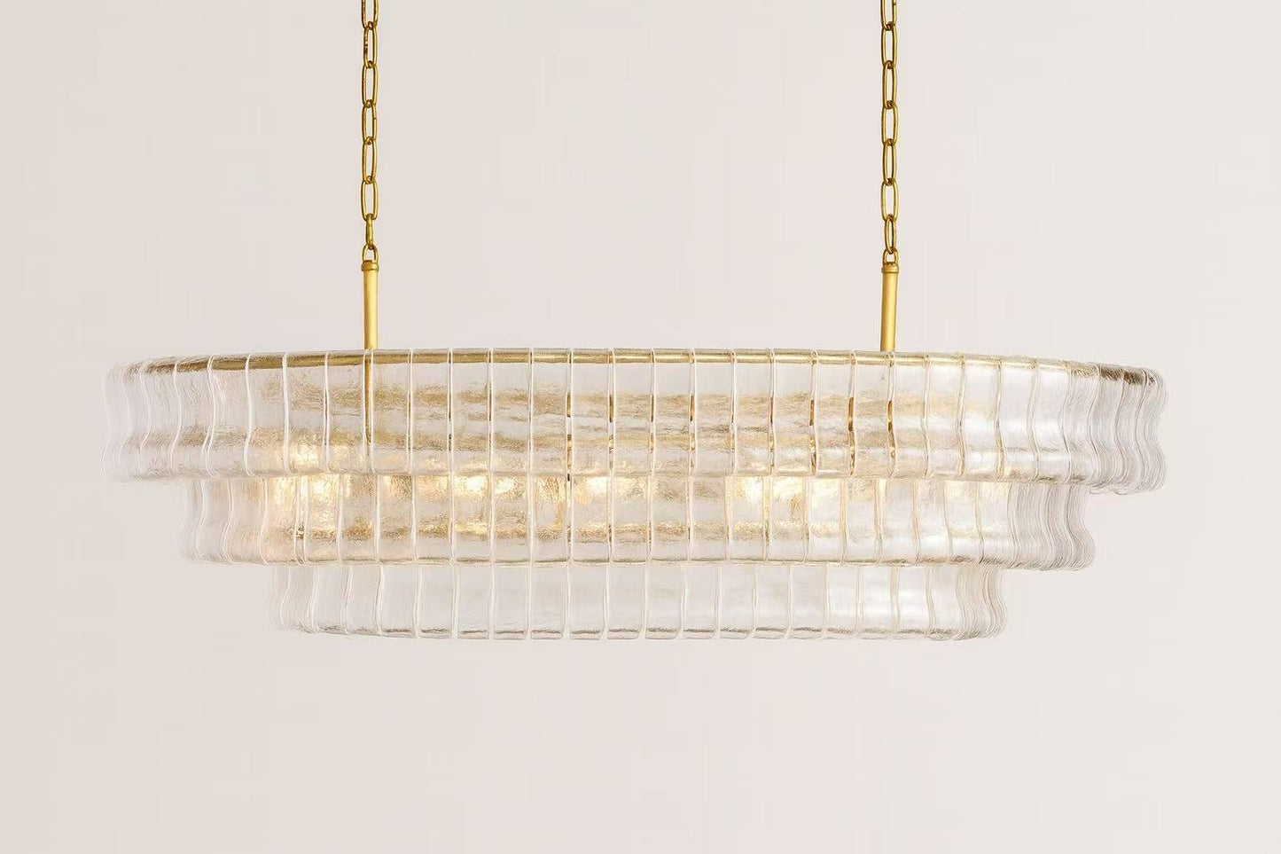 Ghiaccio Smoke Class Oval Chandelier 54" 65"