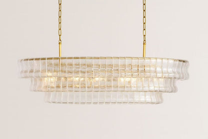 Ghiaccio Smoke Class Oval Chandelier 54" 65"