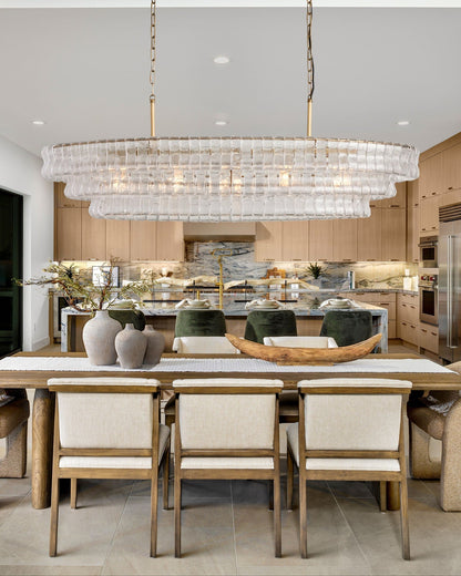Ghiaccio Smoke Class Oval Chandelier 54" 65"