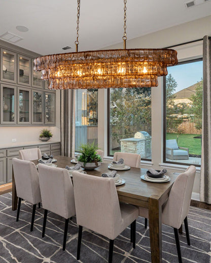 Ghiaccio Smoke Class Oval Chandelier 54" 65"
