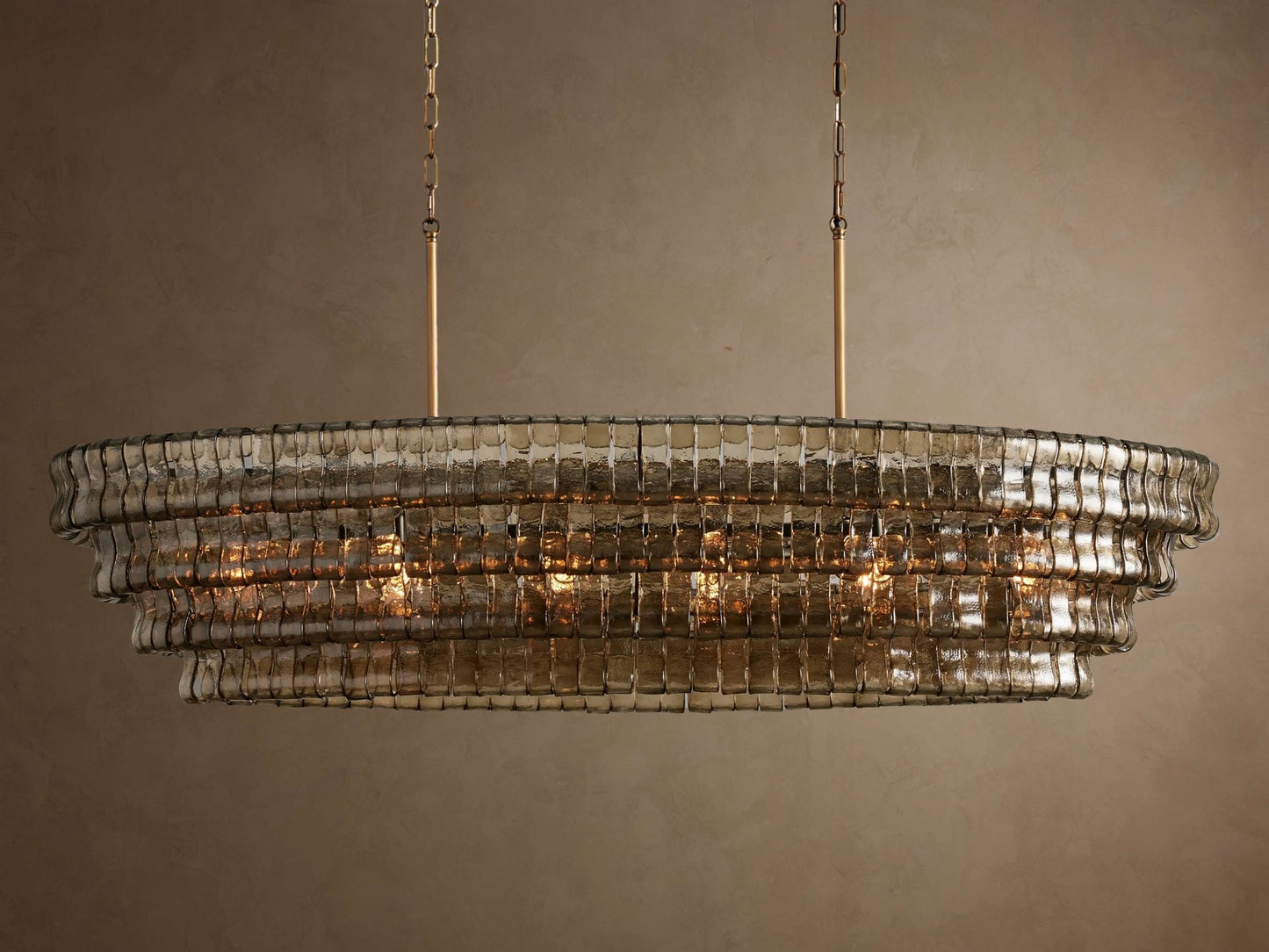 Ghiaccio Smoke Class Oval Chandelier 54" 65"