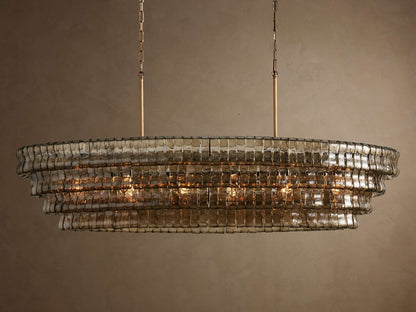 Ghiaccio Smoke Class Oval Chandelier 54" 65"