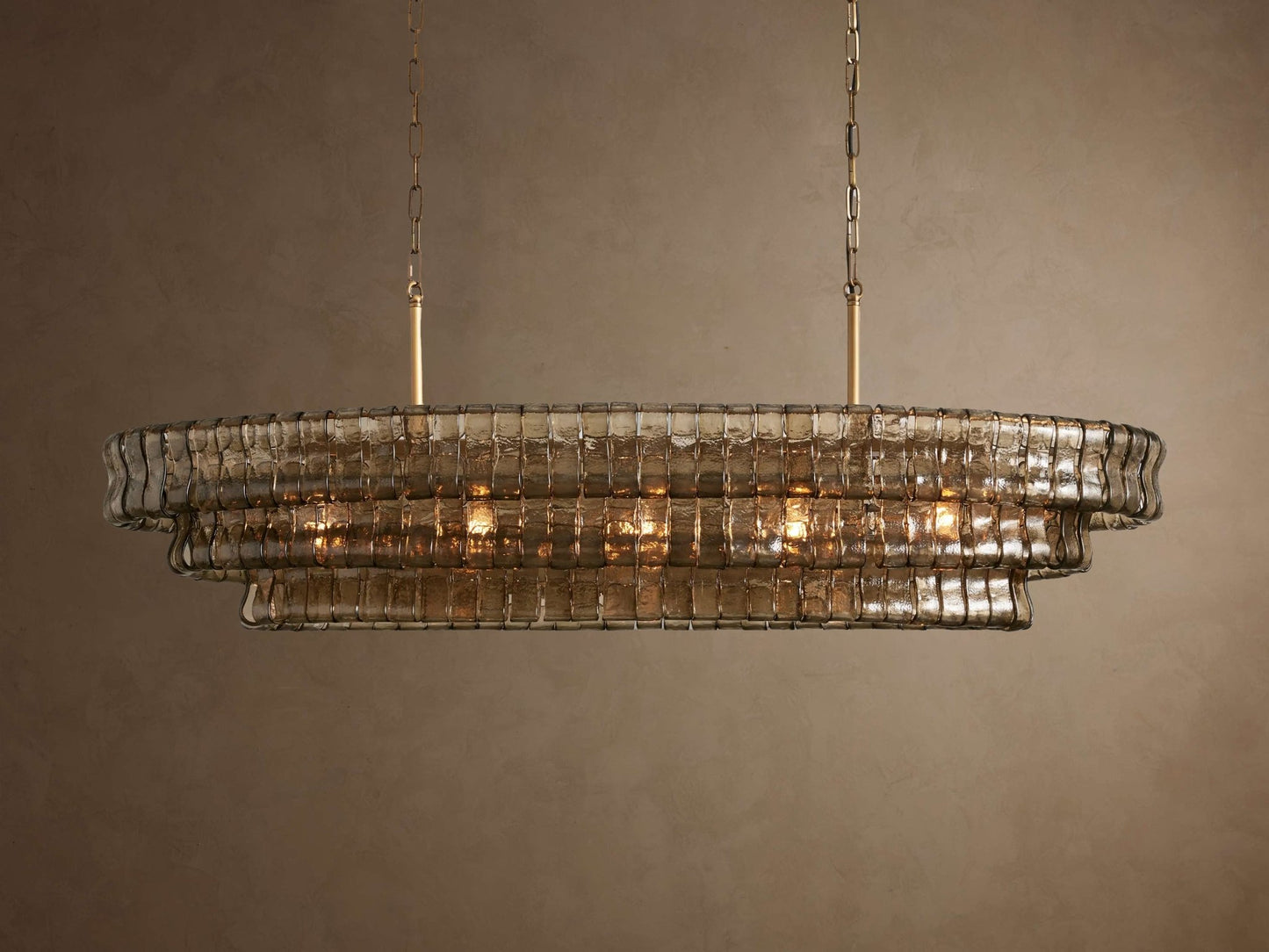 Ghiaccio Smoke Class Oval Chandelier 54" 65"