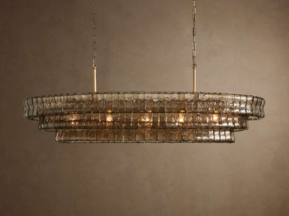 Ghiaccio Smoke Class Oval Chandelier 54" 65"