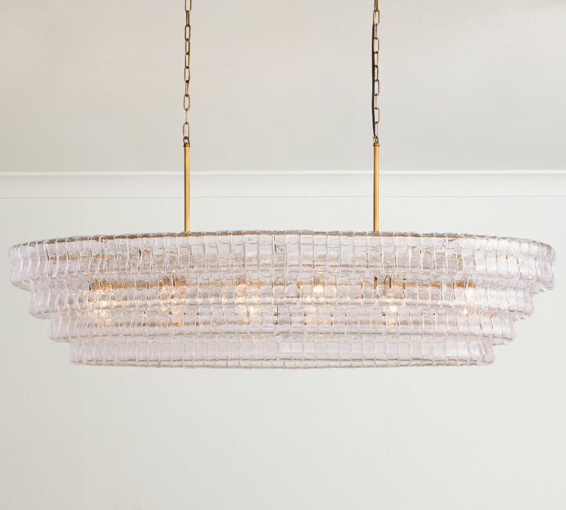 Ghiaccio Smoke Class Oval Chandelier 54" 65"