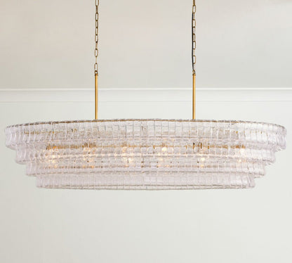 Ghiaccio Smoke Class Oval Chandelier 54" 65"