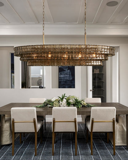 Ghiaccio Smoke Class Oval Chandelier 54" 65"