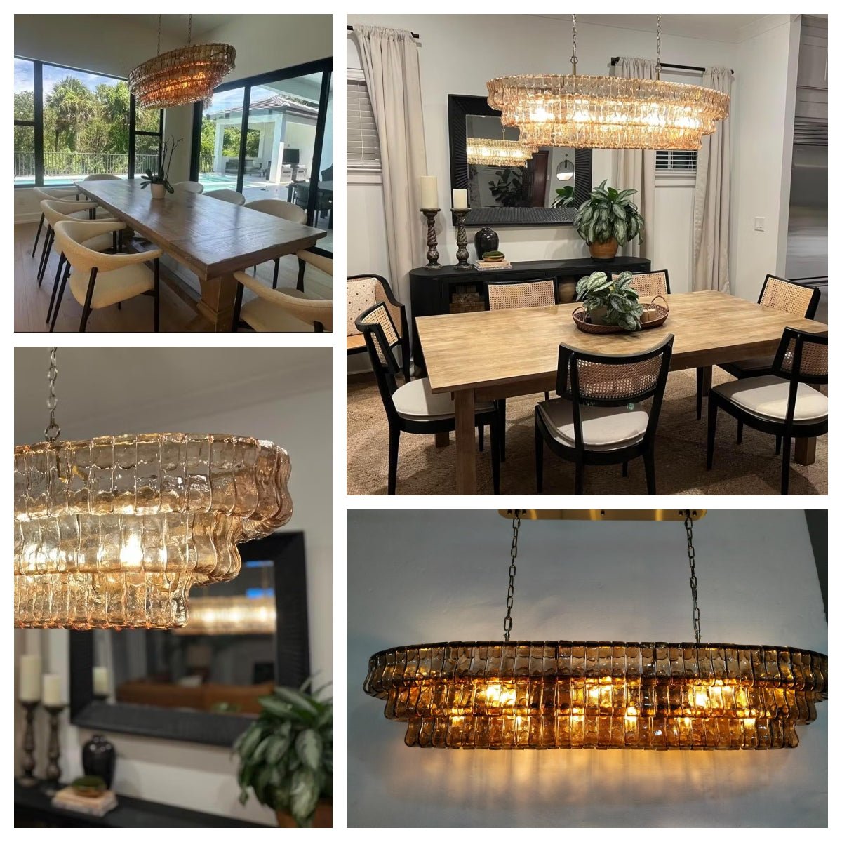 Ghiaccio Smoke Class Oval Chandelier 54" 65"