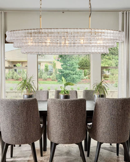 Ghiaccio Smoke Class Oval Chandelier 54" 65"