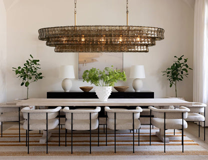 Ghiaccio Smoke Class Oval Chandelier 54" 65"