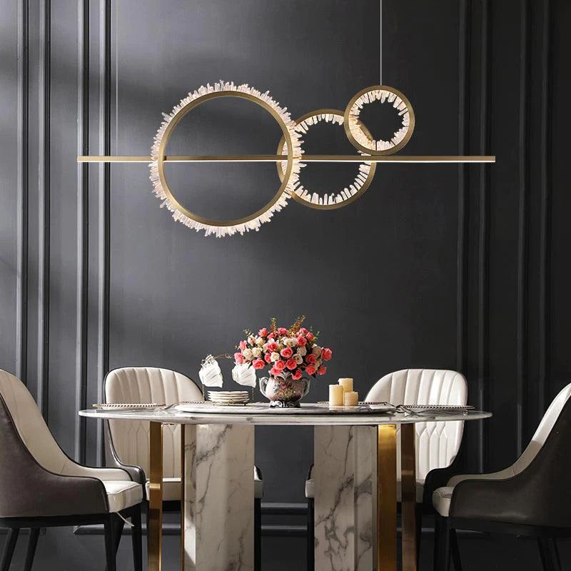 Gina Rock Crystal Gear Chandelier (Silver Finish)-Nobipets