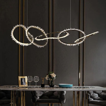 Gina Rock Crystal Irregular Round Chandelier-Nobipets